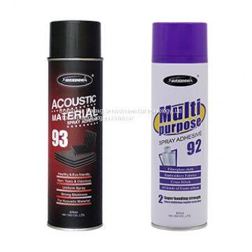 Acoustic insulation materials bonding spray adhesive