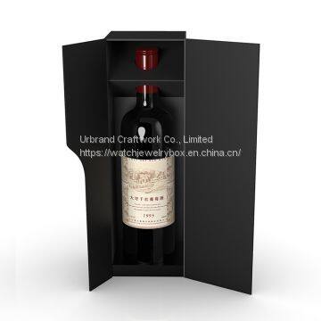 Luxury Custom Cardboard Corrugated Folding Foldable Magnetic Round Cylinder Wine Box For Glass Paper Gift Packaging