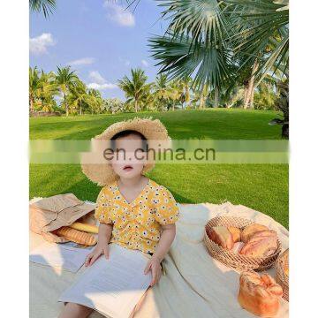 X1632/Hot Selling Special Boutique Dresses t Shirt Short Pants Daisy Flower Set for Toddle Girls