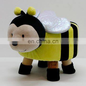 Factory Wholesale Wood Frame Animal Fabric Stool Kids Children Animal Shape Stool Ottoman photo-3