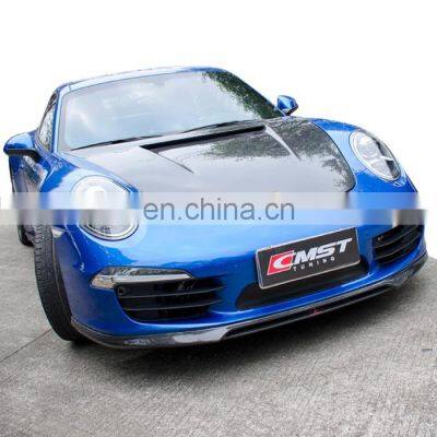 Carbon fiber Body kit for Porsche Carrera 911 991 CMST style front lip rear diffuser side skirts trunk spoiler and hood bonnet