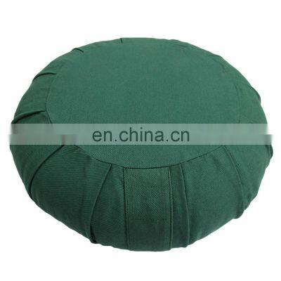 Buckwheat Hull Filled Pleated Dyed Organic Cotton Canvas Fabric Zafu Meditation Cushion photo-4