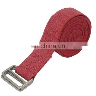 Metallic adjuster buckle custom color customized cotton yoga belt Indian manufacturer