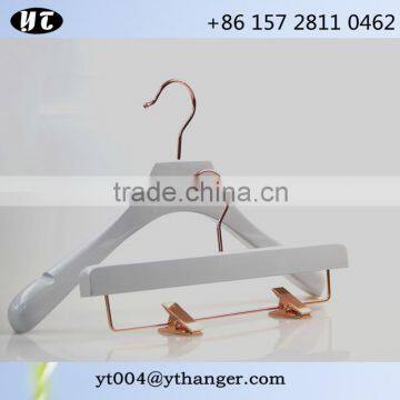 high end wooden hanger matched sets with gold hardware