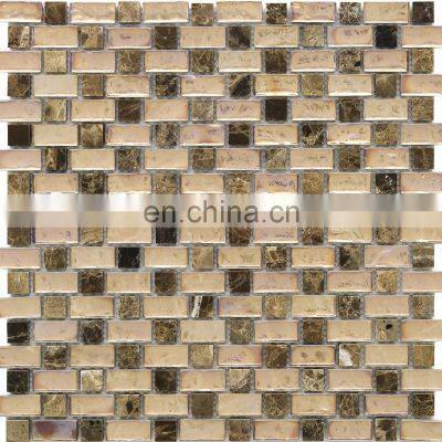 Stock available hotel project mixed material mosaic tile mosaic pins pastilha glass mosaic tile