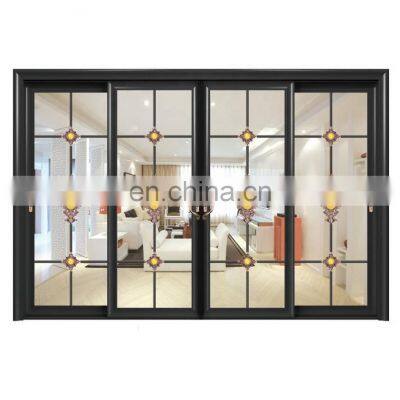 Double Glazing Glass Wood Grain Balcony Aluminum Lift Sliding Door