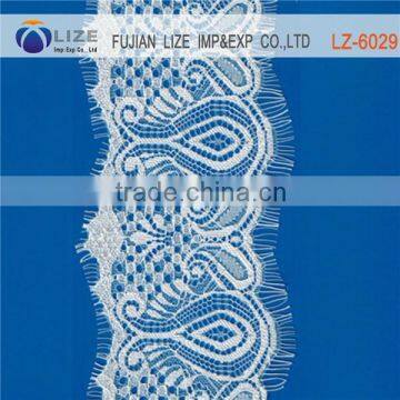 Cheap garment accessory lace trim wholesale,white eyelash lace LZ-6029