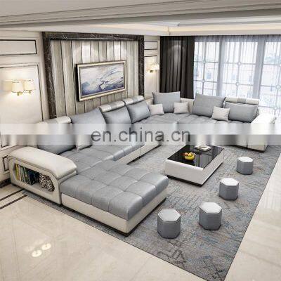 Leather Fabric Luxury Modern Designs Sectional Living Room Sofas Bed Furniture 7 Seater Sofa Set for Living Room Furniture photo-3