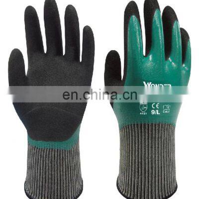 Oil And Gas Micro Foam Nitrile Abrasion Resistant Antibiotic High Flex Slip Waterproof Chemical Proof Garden Safety Work Gloves