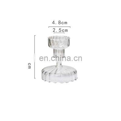 Nordic Long Stem Glass Cylinder Candle Holder Glass Candle Vessel Candlestick For Home Decor photo-5
