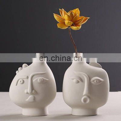 Modern Simple Abstract Human Body Sculpture Ceramic Dry Flower Vase For Living Room Office Decoration Creative Nordic photo-2