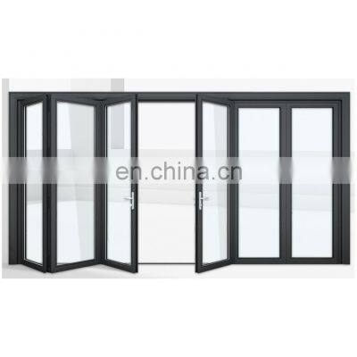 super seal panoramic aluminum framed folding door folding plexiglass exterior door  3mm tempered glass