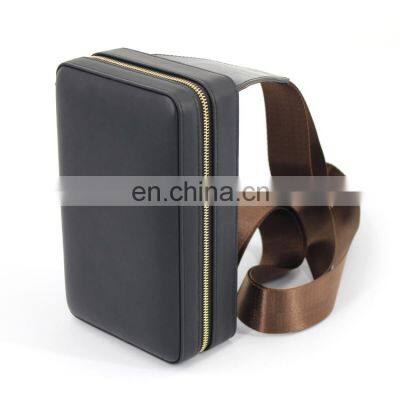 portable wooden cedar lining cigar cutter packaging bag travel  humidor PU leather cigar case for for xiga