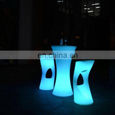 outdoor PE plastic led lighted furniture bar tables/rechargeable plastic new design wedding led table led furniture decorations