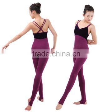 New Velvet Double Straps Stirrup Dance Unitards and Gymnastics Tights Girls