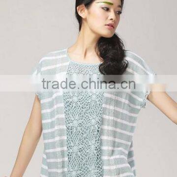 2014 lady fashion design with hand crochet sweater