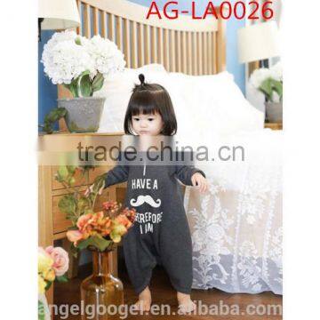 lovely style plain baby clothes romper bidysuit with mustache AG-LA0026