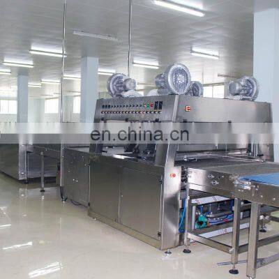 Automatic Cake Donuts Coated Chocolate Making Machine Chocolate Enrobing Machine for Sale Belt conveyor Chocolate Cooling tunnel