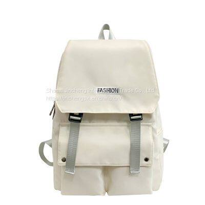 Flip-top buckle double pocket shoulder bag student bag computer bag