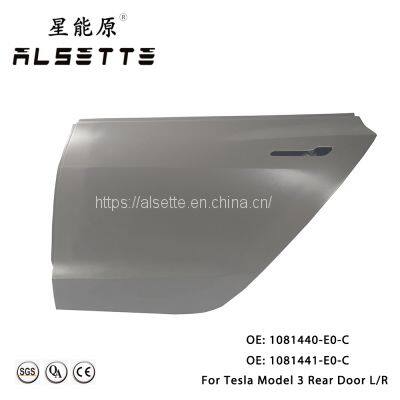 Alsette Auto Parts OEM Style Rear Doors(Full Aluminium) AS-MD3-1007 Left Right for Tesla Model 3 2016-2023 Replacement OE: 1081440-E0-C, 1081441-E0-C