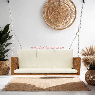 Porch Swing Hanging Bench Waterproof Bench for Outdoor Furniture With Backrest Woven Wicker Outdoor Furniture photo-4