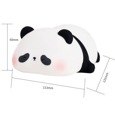 Christmas Gifts Silicone Panda Night Light Cartoon Animal Cute Sleep LED Children's Silicone Night Light for Baby Kid photo-5