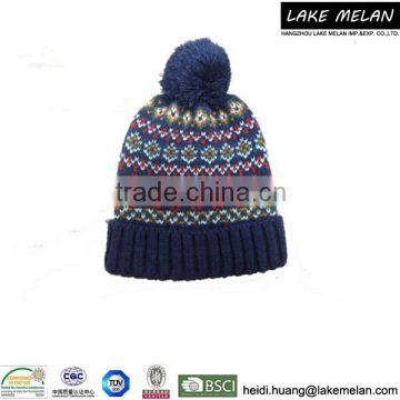 Best Seller 100% Acrylic Knitted Hat With Pompon