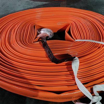 Agricultural drag hose with high conveying efficiency, simple assembly, polyurethane flat hose