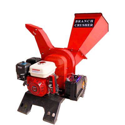 Branch crusher with adjustable discharge for household gasoline fruit tree wood chipper Pear tree branch manual crusher