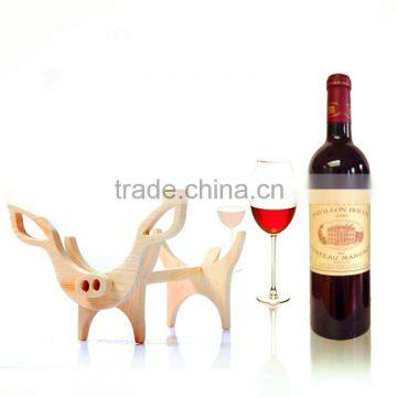 Small Wine Rack Wood , Animal Style Wood Rack