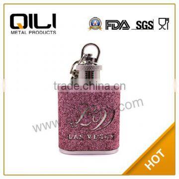 Glitter Hollow Las Vegas hip flask keyring