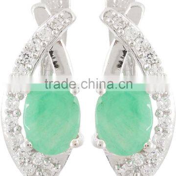 Elegant Emerald 925 Silver Ring-Earring Set photo-4