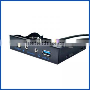 PANTO 3.5 Inch Floppy Drive Bay USB3.0+fast charge USB 2.1A +HD Audio PC Front Panel