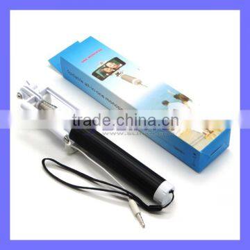 Extendable Cell Mobile Phone Wired Flute Selfie Stick With 3.5MM Cable For iPhone 6 6S Plus