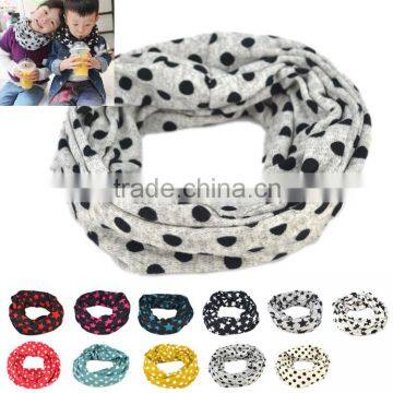 Hot Selling Fashion Cute Polka Dot Print Baby Boys Girls Circle Loop Infinity Scarf