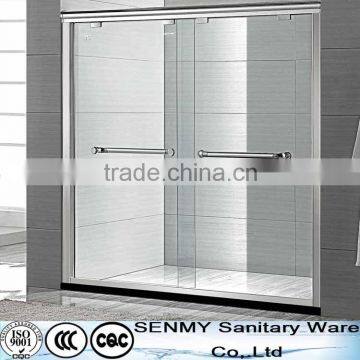 double sliding door stainless steel wheel towel track shower cubicle