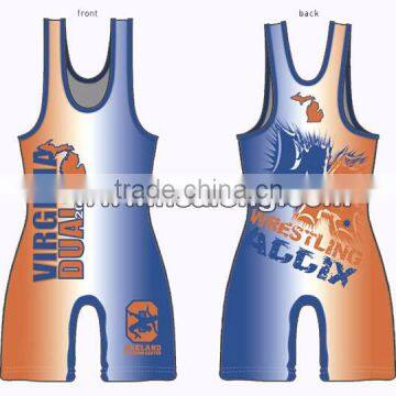 Low Price Sleeveless Youth Cheap Sublimated Wrestling Singlets for Sale Quality Choice photo-2
