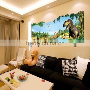 3d dinosaurs wall stickers jurassic park home decoration DIY cartoon kids room animals decals movie mural art posters