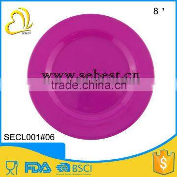 factory direct sale home use 8" color melamine deep pink round shape custom plates