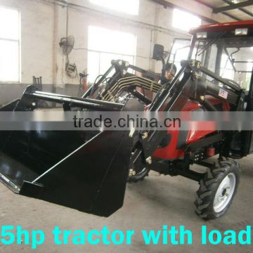 35HP tractor with front loader 4in1 bucket and backhoe,4cylinders,8F+2R shift,with Cabin,heater,fan,fork,blade