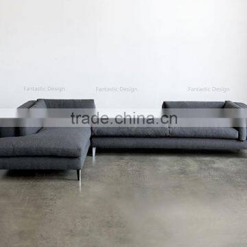 Modern Lobby Sofa Design L Shape Corner Fabric Heated Sofa Modern Sofa Metal Frame