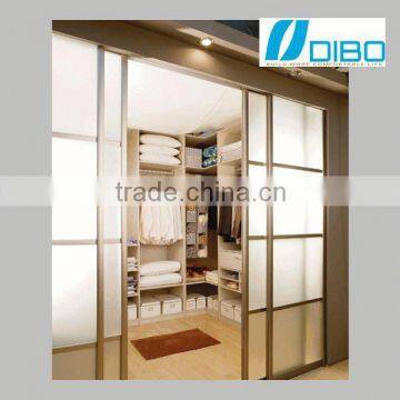 Modern design Double Glass powder coated slide door for hotel