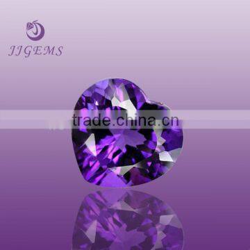 Wholesale February birthstone heart shape cz gems loose amethyst cubic zirconia