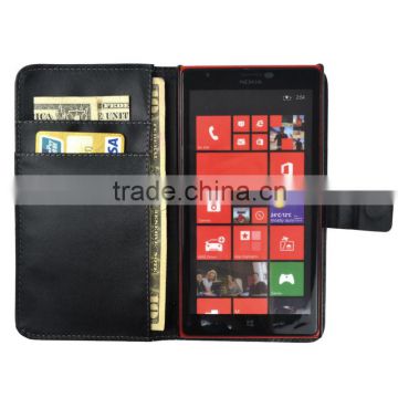 Wholesale price Black Wallet flip leather cover case for Nokia Lumia 1520