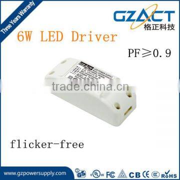 6w led panel light driver DC 350mA 6W flicker-free LED driver with UL CE SAA RoHS compliance