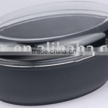 38cm Die Cast Aluminium Oval Roaster Pan with Cast Glass Lid