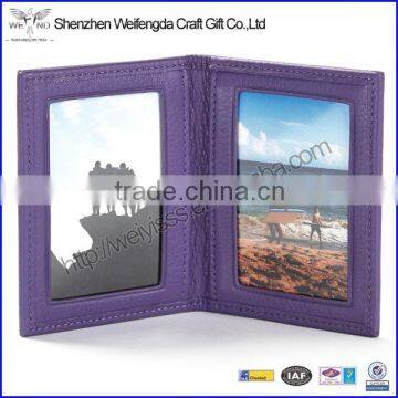 Full Grain Promotion Leather Beautiful Magnetic Travel Photo Frame