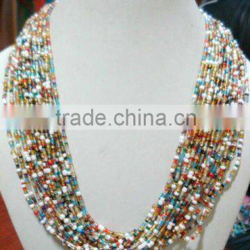 Seed bead fashion jewelry necklace