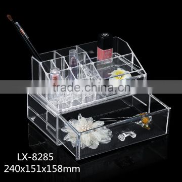 new design transparent makeup organizer with drawers plastic cosmetic boxes