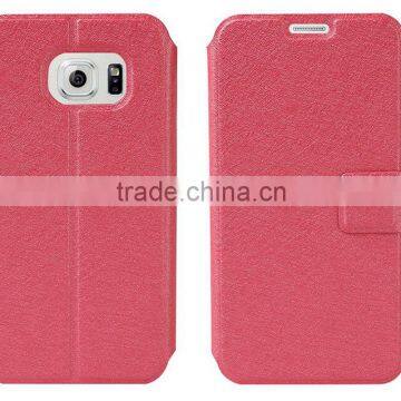 Pretty leather case flip cover with card slot for Samsung Galaxy S6 many colors for choice